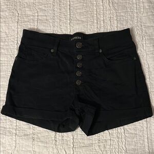 Express Women's Black Button-Up Shorts